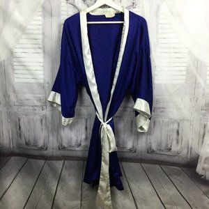 Victoria’s Secret Gold Label Blue Satin Short Robe OS